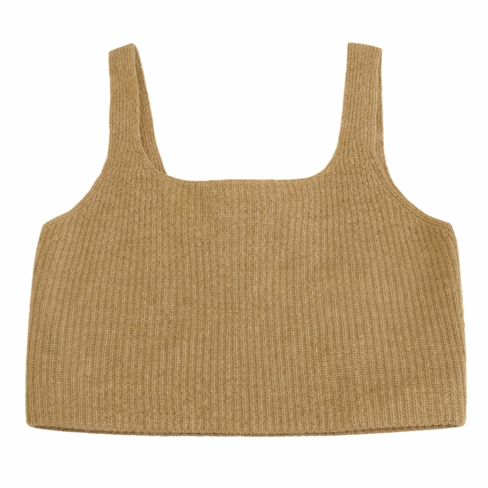 Everlane NWT The Cozy-Stretch Cropped Wool Yak Tank in Camel Tan S,M,L